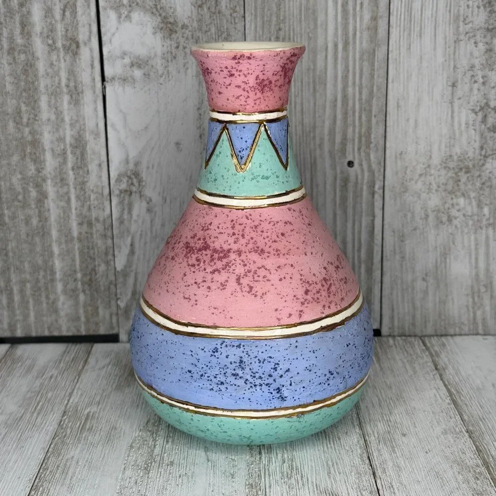 Vintage KOPA Style Native American Pottery Aztec Pastel Vase